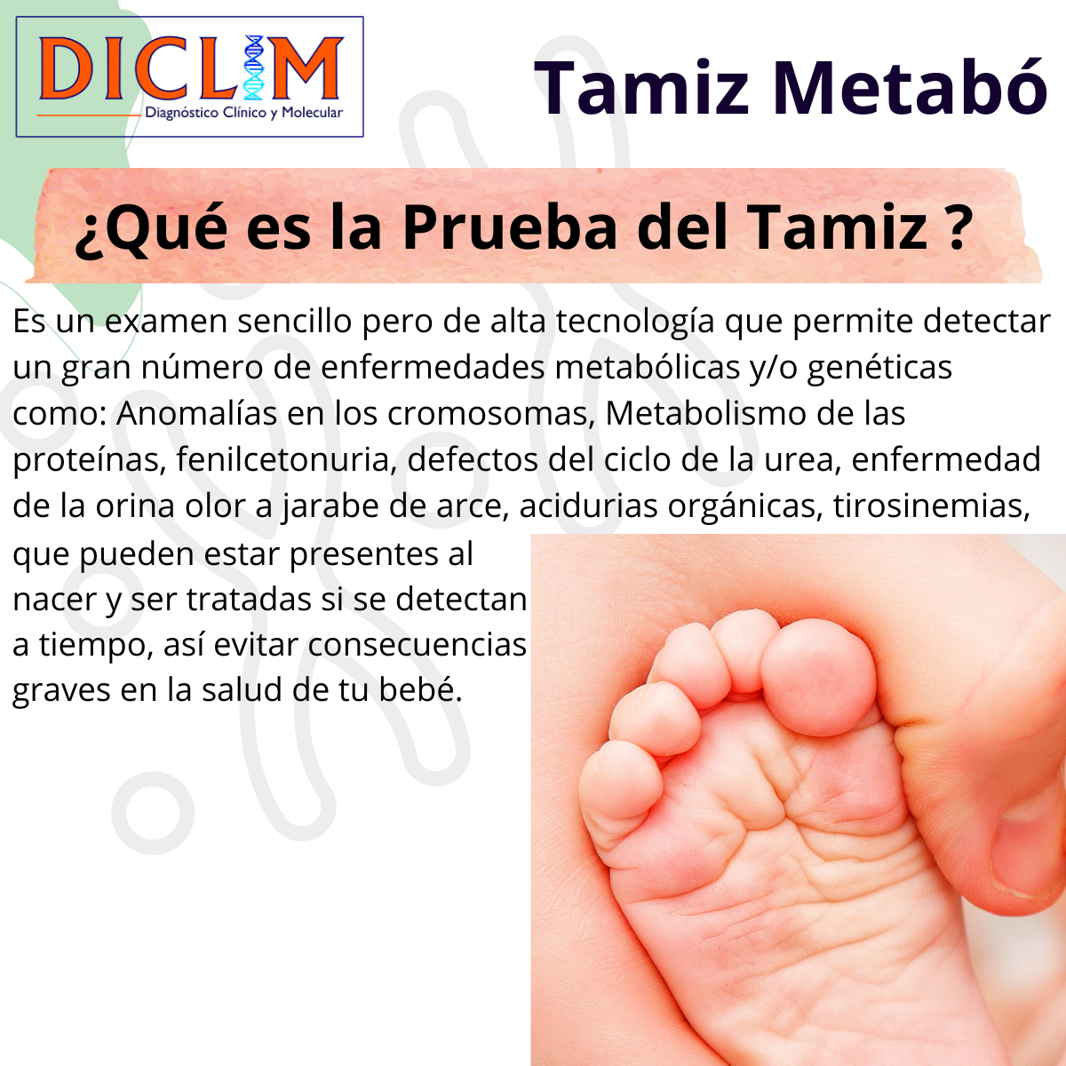 Tamiz Metabólico Neonatal Diagnóstico Clínico Y Molecular Diclim 1581